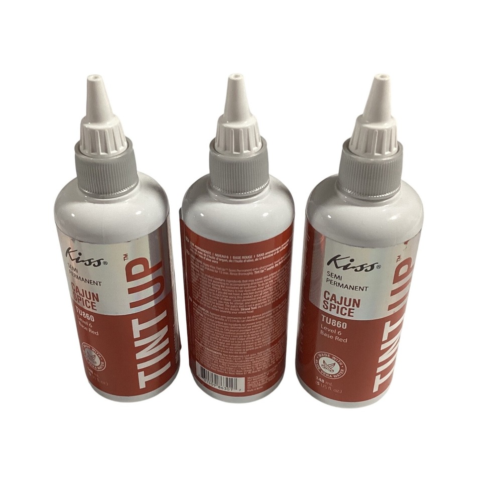 3- Kiss Tint Up Semi Permanent Hair Color TU860‎ Cajun Spice Level 6 Base Red